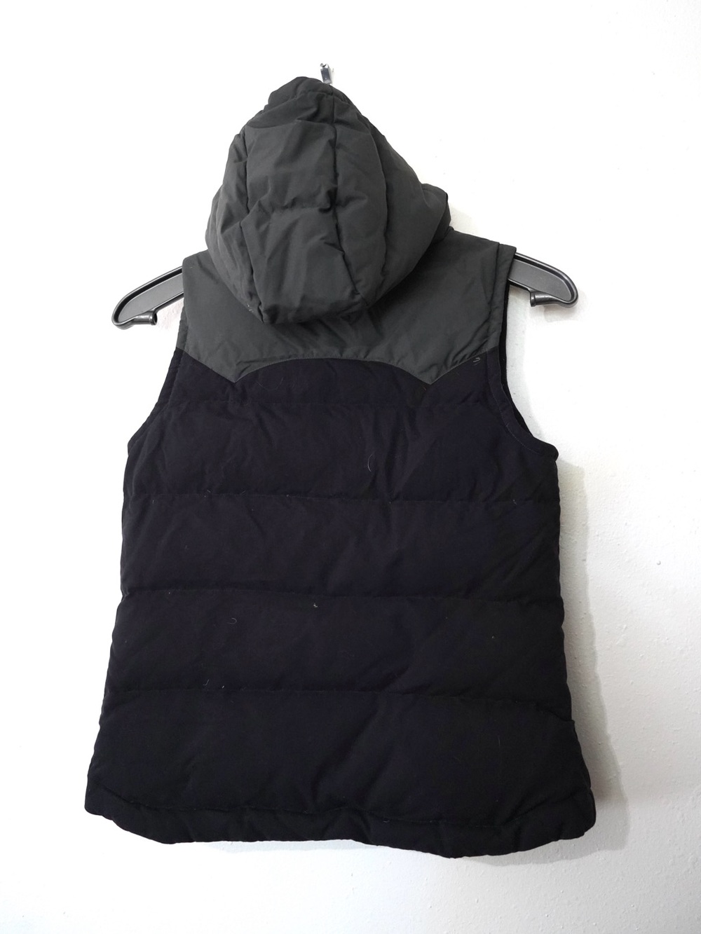 Patagonia Jacket Womens S Black Grey Bivy Hooded Vest Puffer Down Insulated - Picture 4 of 9